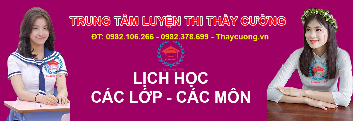 Lịch học các lớp các môn