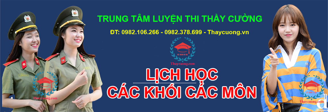 Lịch học các khối, các môn